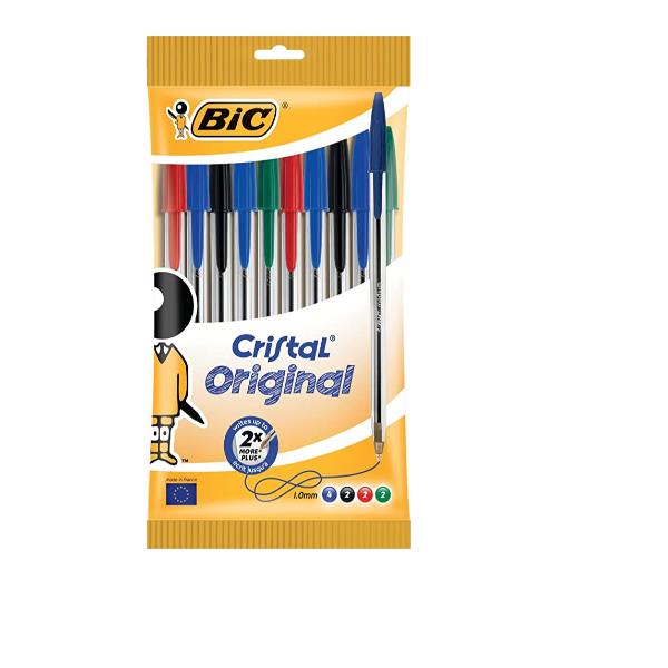 Bic - Crystal penne a spera "assortiti "confezione da 10