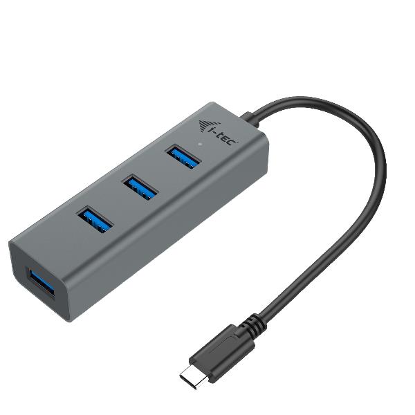 USB-C METAL 4-PORT HUB 4X USB 3.0