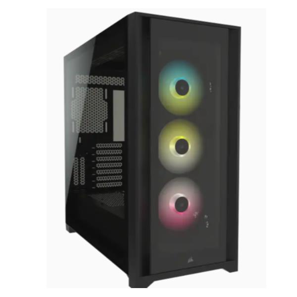 Corsair CC-9011212-WW iCUE 5000X RGB Tempered Glass Mid-Tower ATX PC Smart Case Black