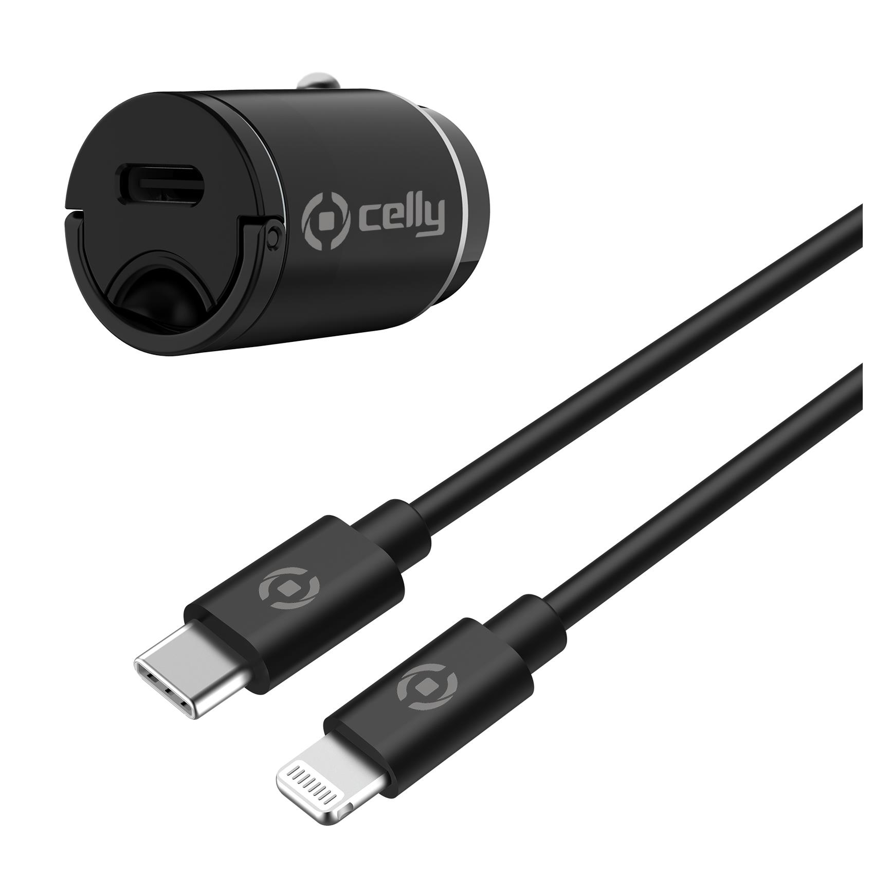 CCMINILIGHT - Car charger USB-C+USB-C to Lightning Cable 20W [PRO POWER]