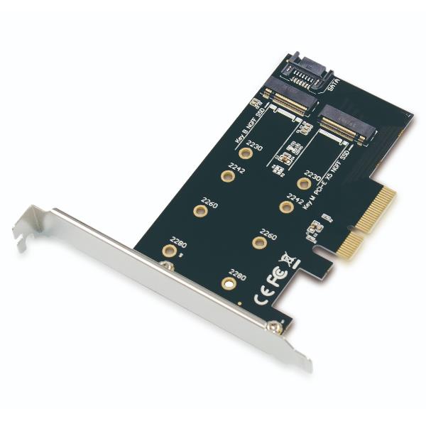 ADATTATORI PCIe 2-in-1 M.2 SSD SATA NVMe
