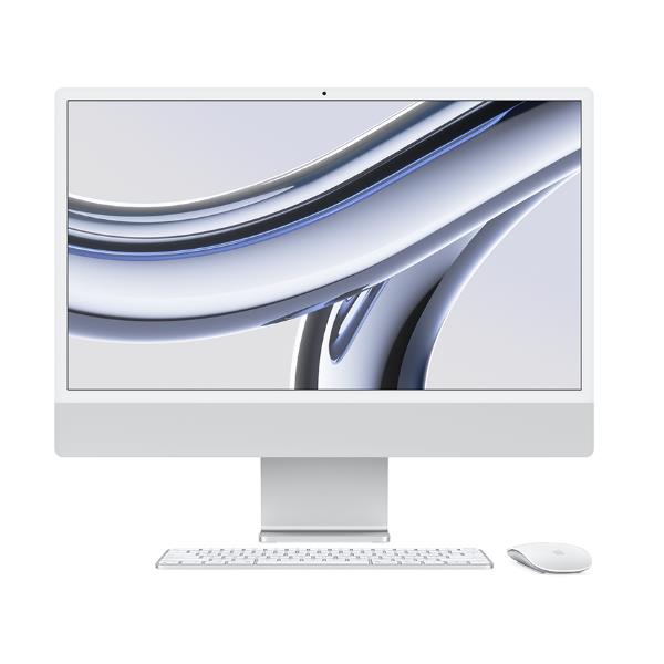 iMac 24" con display Retina 4,5K: Chip Apple M3 con CPU 8-core e GPU 10-core, 256GB SSD - Argento