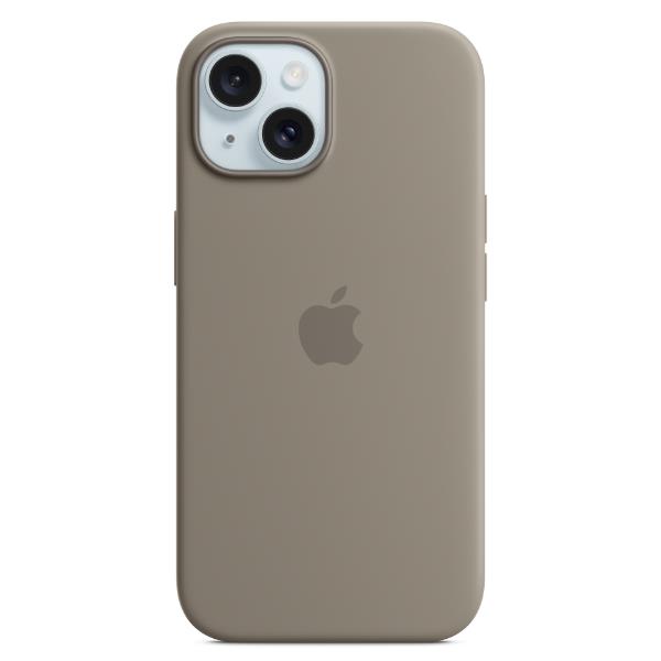 Custodia MagSafe in silicone per iPhone 15 - Grigio creta