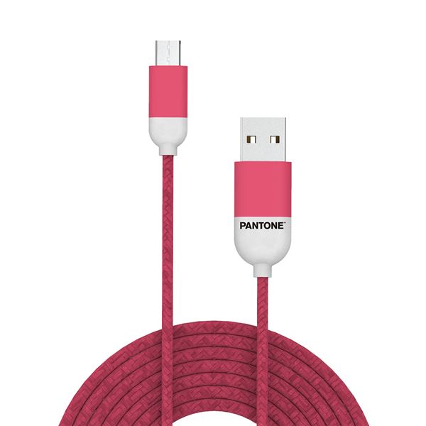 PANTONE MICROUSB CABLE 1.5MT PINK