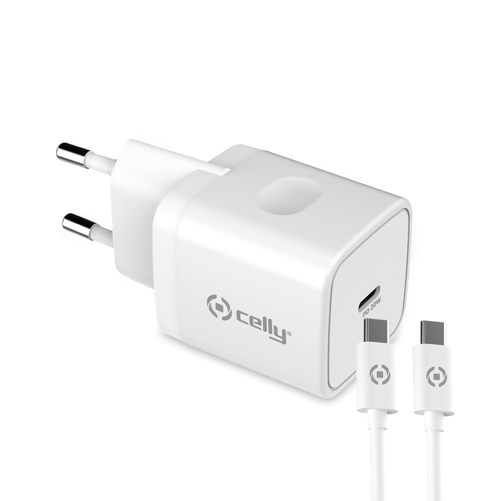 TC1C20WTYPEC - Wall Charger USB-C+USB-C to USB-C Cable 20W [PRO POWER]