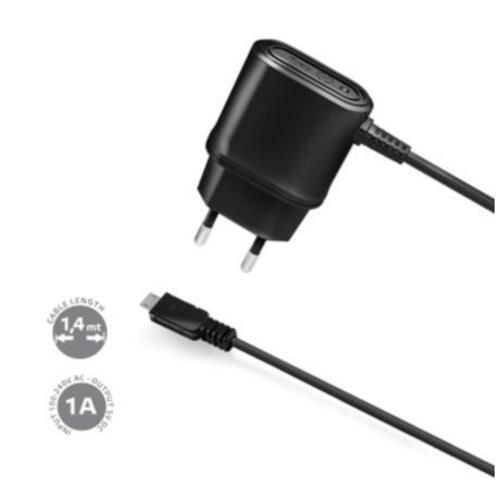 TRAVEL CHARGER MICROUSB 1A/5W BLACK