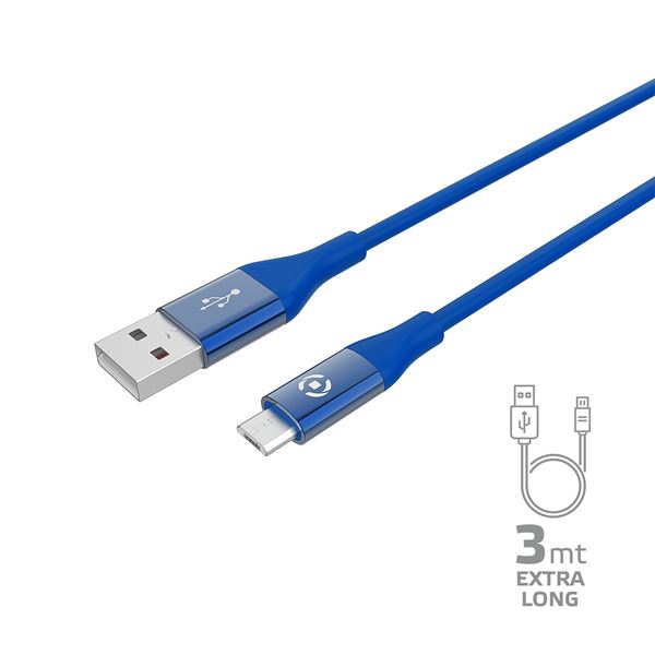 USB-A TO MICROUSB 12W CABLE 3MT BL