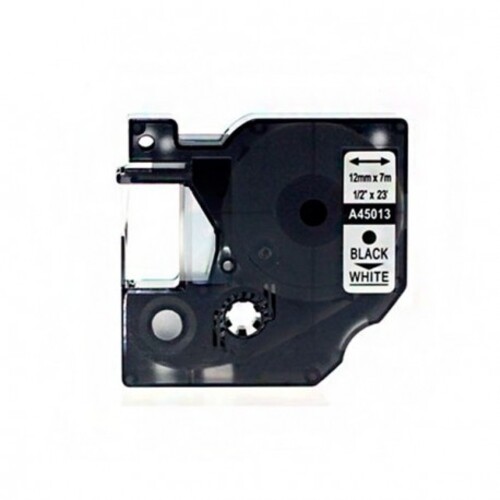 CASSETTA NASTRO D45013 12mmX7m NERO SU BIANCO S0720530 COMPATIBILE PER DYMO-500T