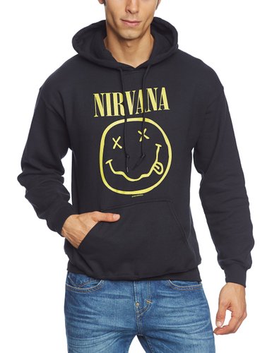 Abbigliamento Nirvana: Happy Face (Felpa Con Cappuccio Unisex Tg. M) NUOVO SIGILLATO, EDIZIONE DEL 22/10/2015 SUBITO DISPONIBILE