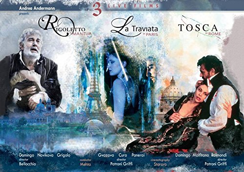 Music Giuseppe Verdi Giacomo Puccini - 3 Live Operas: Rigoletto La Traviata Tosca 3 NUOVO SIGILLATO EDIZIONE DEL SUBITO DISPONIBILE blu-ray