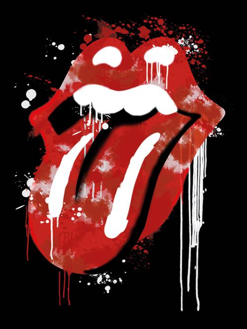 Merchandising Rolling Stones (The): Pyramid - Graffiti Lips (Stampa Su Tela 60X80 Cm) NUOVO SIGILLATO, EDIZIONE DEL 10/04/2013 SUBITO DISPONIBILE