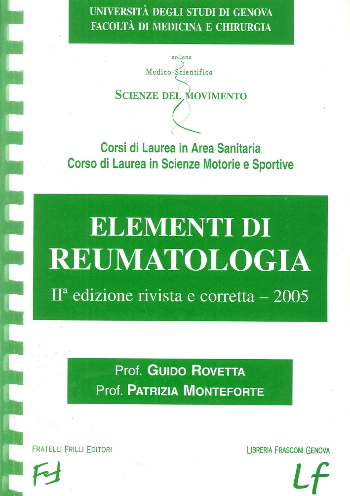 Libri Guido Rovetta / Patrizia Monteforte - Elementi Di Reumatologia NUOVO SIGILLATO, EDIZIONE DEL 23/05/2006 SUBITO DISPONIBILE