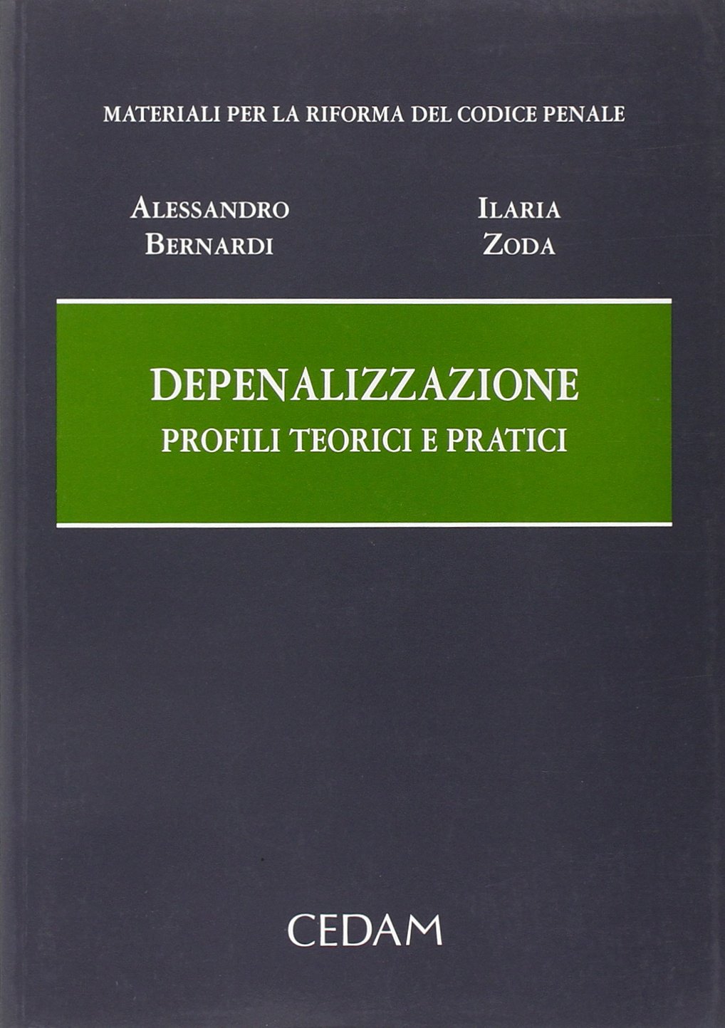 Libri Alessandro Bernardi / Ilaria Zoda - Depenalizzazione NUOVO SIGILLATO, EDIZIONE DEL 01/06/2008 SUBITO DISPONIBILE