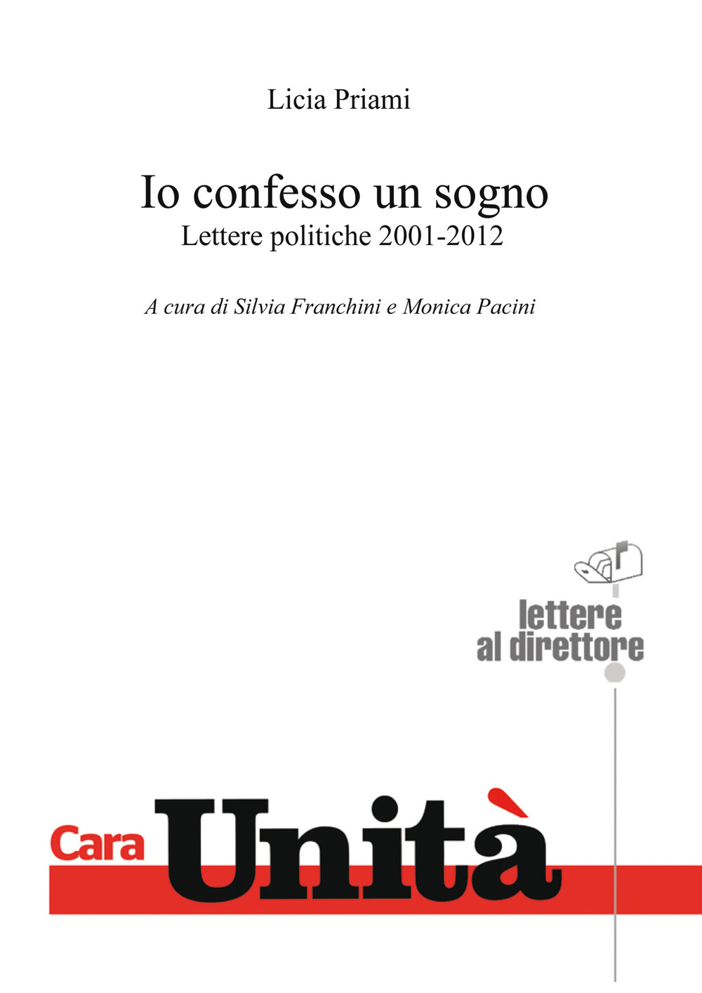 Libri Licia Priami - Io Confesso Un Sogno. Lettere Politiche 2001-2012 NUOVO SIGILLATO, EDIZIONE DEL 30/11/2018 SUBITO DISPONIBILE