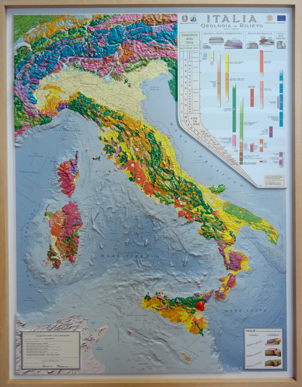 Libri Carta Geologica Ditalia. Scala 1:1.250.000 In Rilievo Con Cornice Cm 89X117 NUOVO SIGILLATO SUBITO DISPONIBILE