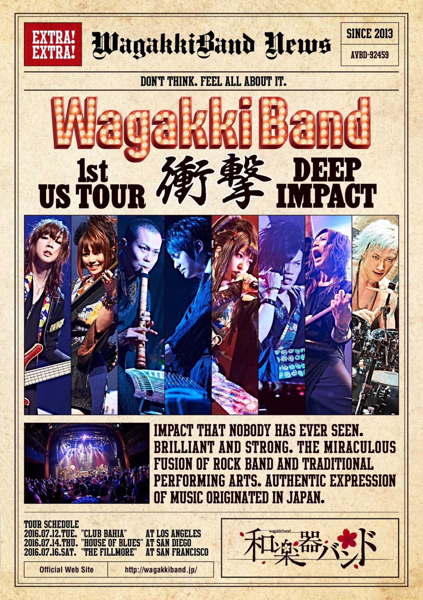 Music Dvd Wagakkiband - 1St Us Tour Shougeki -Deep Impact Ep NUOVO SIGILLATO EDIZIONE DEL SUBITO DISPONIBILE