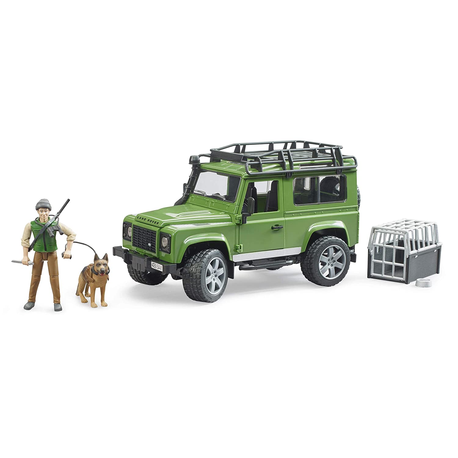 Merchandising Bruder: 2587 - Land Rover Defender Station Wagon Con Forestale E Cane NUOVO SIGILLATO, EDIZIONE DEL 05/03/2020 SUBITO DISPONIBILE