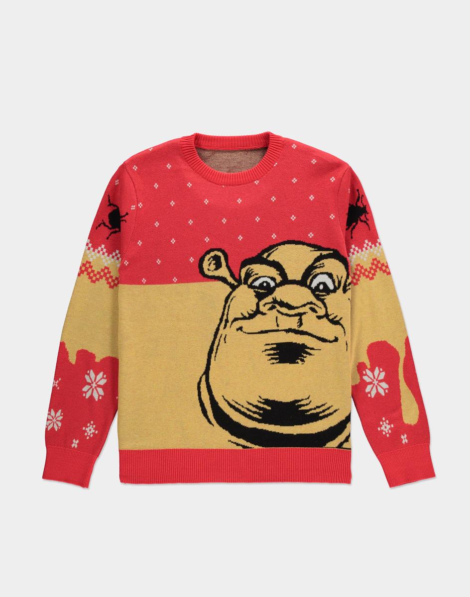 Abbigliamento Shrek Knitted Christmas Jumper Maglione Tg. L NUOVO SIGILLATO EDIZIONE DEL SUBITO DISPONIBILE unisex rosso