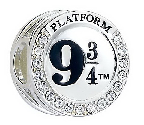 Merchandising Harry Potter: The Carat Shop - Sterling Silver Platform 9 3/4 Spacer Bead Embellished With Swarovski Crystals (Stopper) NUOVO SIGILLATO SUBITO DISPONIBILE