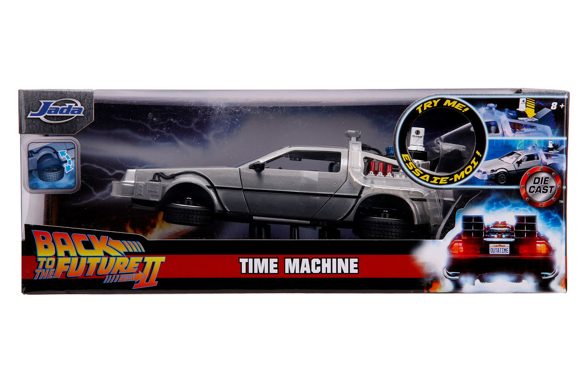Merchandising Back To The Future 2: Jada Toys - Time Machine In Scala 1:24 Con Luci Die-Cast NUOVO SIGILLATO, EDIZIONE DEL 04/09/2020 SUBITO DISPONIBILE