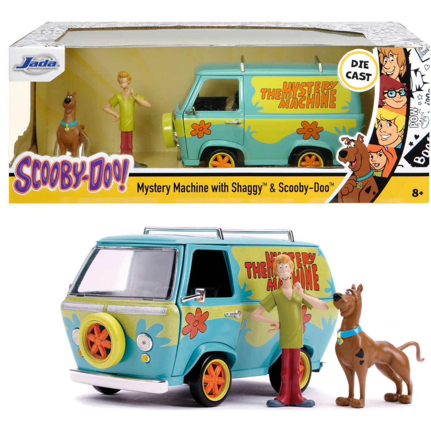 Merchandising Scooby-Doo:  - Mystery Machine In Scala 1:24 Die-Cast Con Personaggi Di Scooby E Shaggy NUOVO SIGILLATO EDIZIONE DEL SUBITO DISPONIBILE