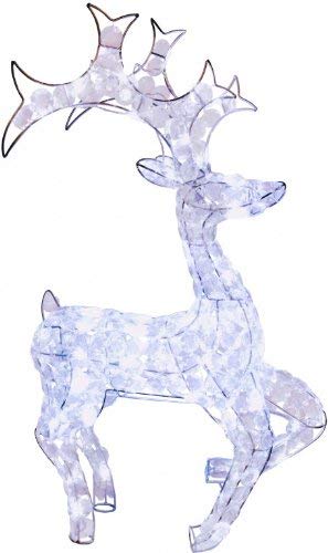 Merchandising LED Acrylic Reindeer with clear gems, 64 cool, about 80 cm x 48 cm NUOVO SIGILLATO SUBITO DISPONIBILE