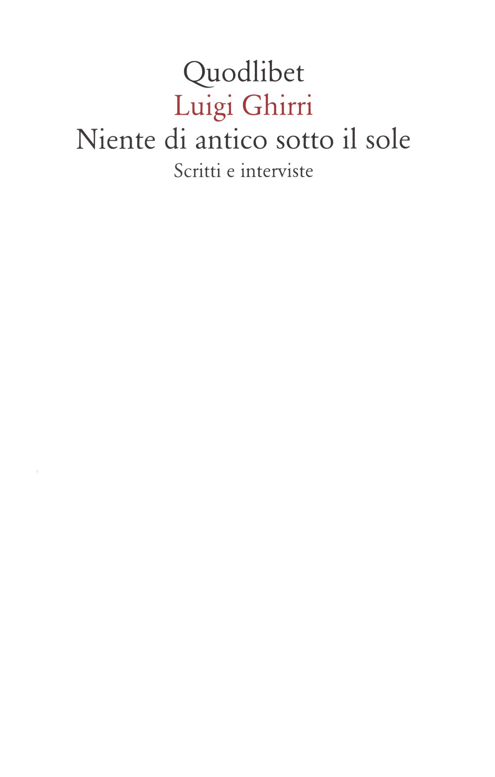 Libri Luigi Ghirri - Niente Di Antico Sotto Il Sole. Scritti E Interviste NUOVO SIGILLATO, EDIZIONE DEL 19/05/2021 SUBITO DISPONIBILE