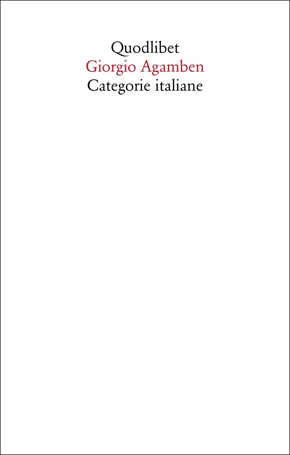 Libri Giorgio Agamben - Categorie Italiane. Studi Di Poetica E Di Letteratura. Nuova Ediz. NUOVO SIGILLATO, EDIZIONE DEL 19/05/2021 SUBITO DISPONIBILE