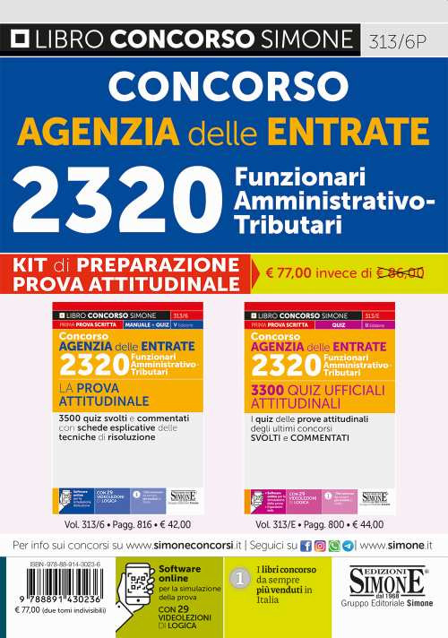 Libri KIT Di Preparazione Prova Attitudinale: Concorso Agenzia Delle Entrate. 2320 Funzionari Amministrativo-Tributari. La Attitudinale-La Tecni NUOVO SIGILLATO EDIZIONE DEL SUBITO DISPONIBILE