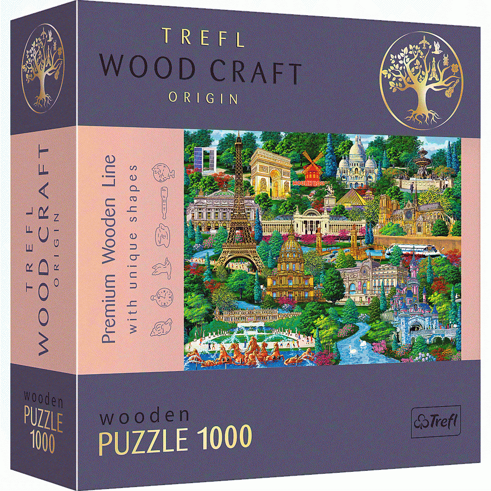 - Puzzle in legno Francia Luoghi famosi - 1000 elementi artigianato ligneo forme irregolari 100 figure di monumenti e simboli francesi moderno puzzle premium