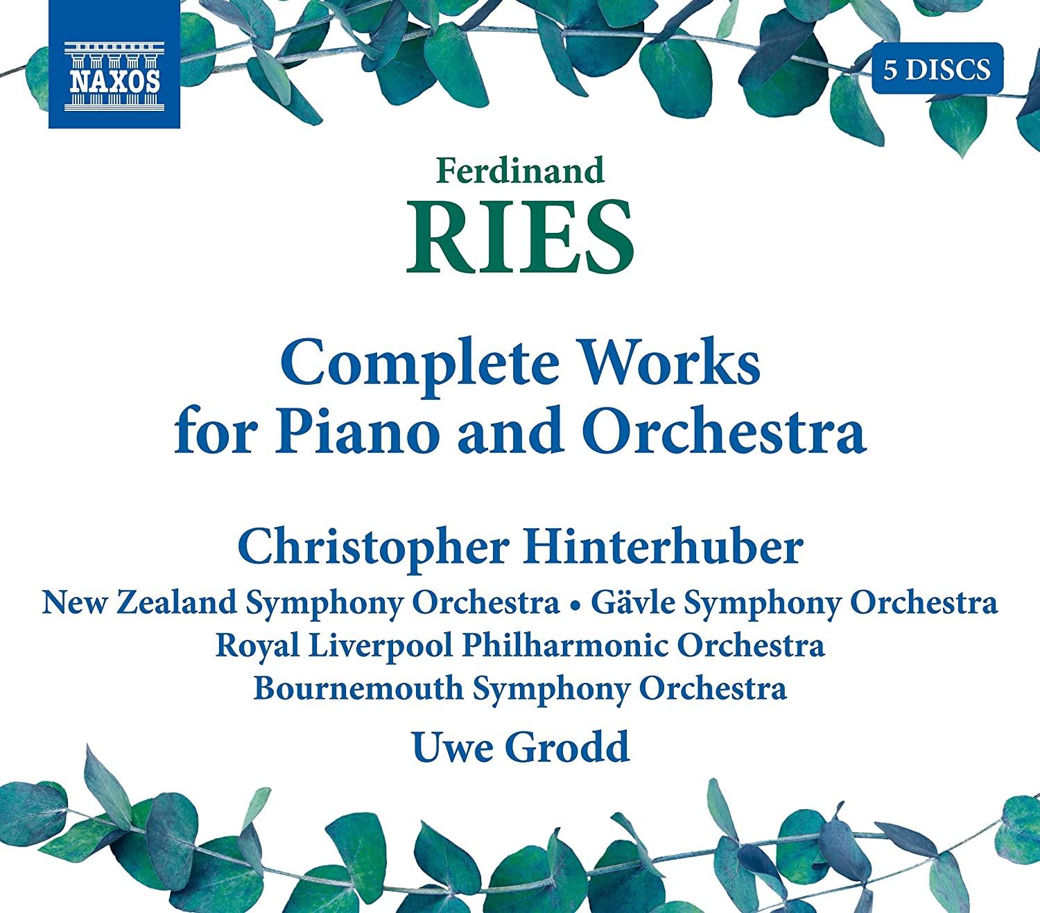 Audio Cd Ferdinand Ries - Complete Works For Piano And Orchestra (5 Cd) NUOVO SIGILLATO, EDIZIONE DEL 14/12/2021 SUBITO DISPONIBILE