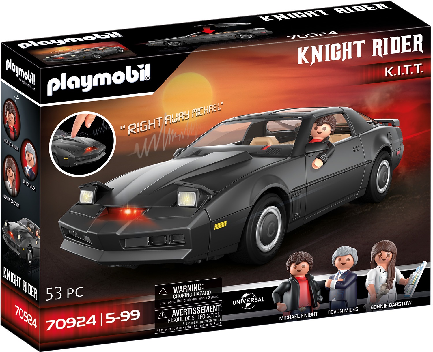 70924 Knight Rider K.I.T.T. con luci e Suoni Originali per i Piccoli e Grandi Fan di 5-99 Anni