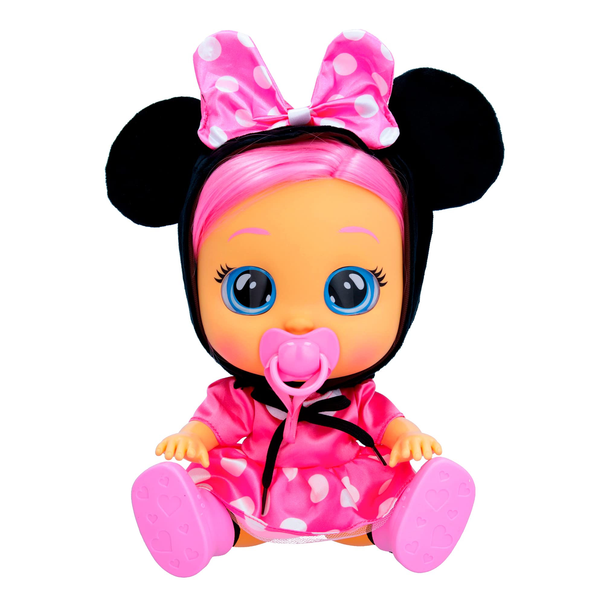 Cry Babies Dressy Minnie Bambola Interattiva che Piange Lacrime Vere con Capelli Da Acconciare Vestiti Da Indossare e Accessori per Giocare Giocattolo Per Bambini e Bambine da +18 Mesi