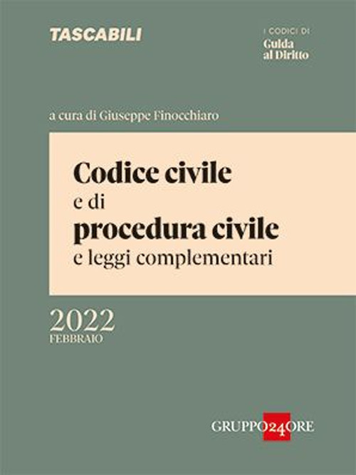 Libri Giuseppe Finocchiaro - Codice Civile E Di Procedura Civile 2022 Vol 1A NUOVO SIGILLATO, EDIZIONE DEL 11/02/2022 SUBITO DISPONIBILE