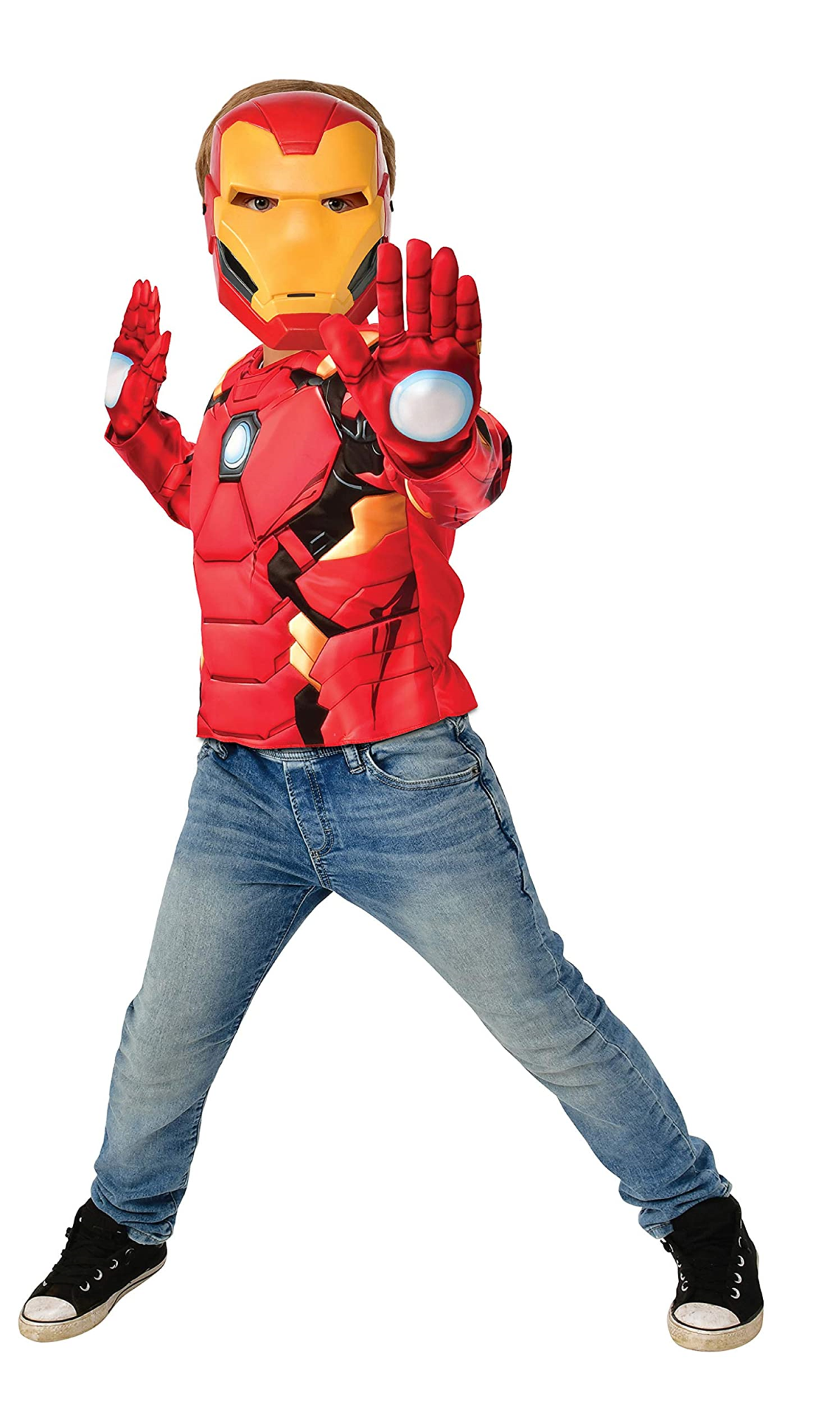 Merchandising Marvel: Iron Man - Costume Con Muscoli E Accessori Deluxe (Top Muscoloso, Maschera E Guanti Tg.) NUOVO SIGILLATO, EDIZIONE DEL 08/02/2022 SUBITO DISPONIBILE