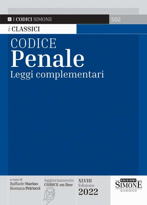 Libri Codice Penale. Leggi Complementari NUOVO SIGILLATO, EDIZIONE DEL 07/03/2022 SUBITO DISPONIBILE