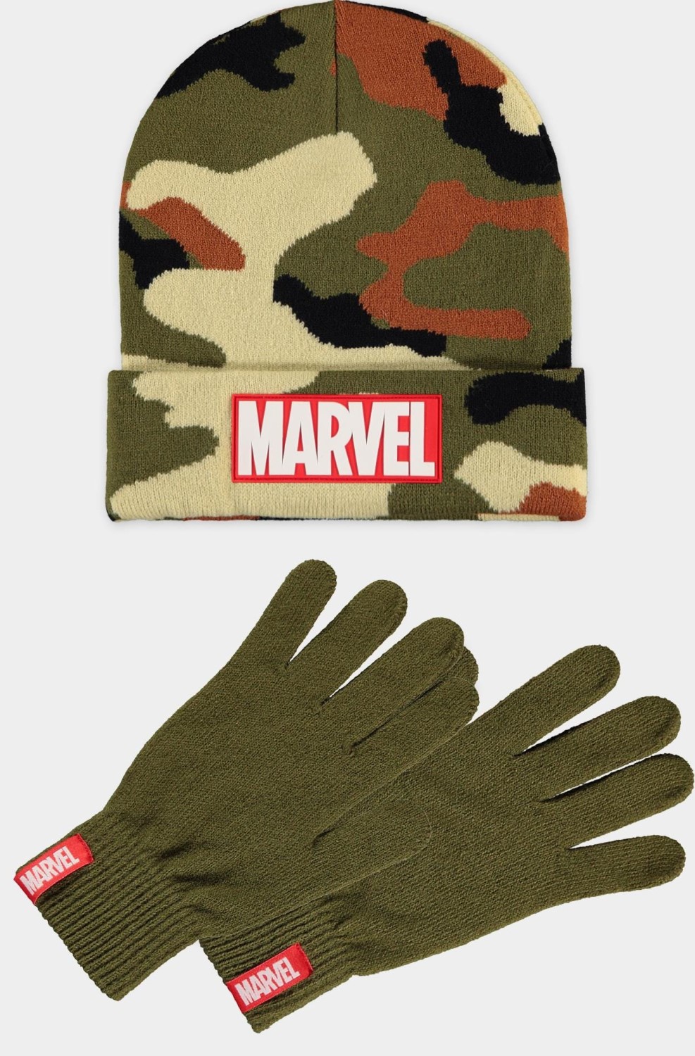 Abbigliamento Marvel: Men's Core Logo Giftset (Beanie & Knitted Gloves) (Set Berretto+Guanti) NUOVO SIGILLATO, EDIZIONE DEL 15/04/2022 SUBITO DISPONIBILE