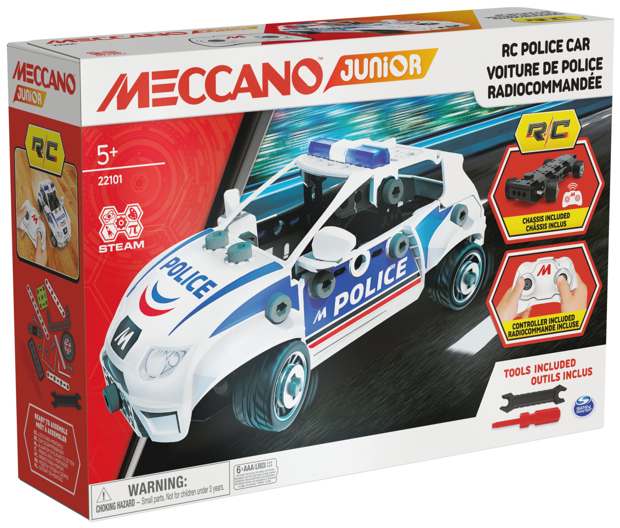 Merchandising Meccano:  - Junior - Radiocomando Auto Della Polizia NUOVO SIGILLATO EDIZIONE DEL SUBITO DISPONIBILE