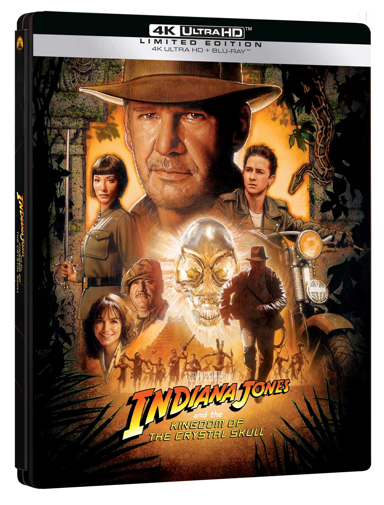 Blu-Ray Indiana Jones E Il Regno Del Teschio Di Cristallo (Steelbook) (4K Ultra Hd+Blu-Ray) NUOVO SIGILLATO, EDIZIONE DEL 20/09/2022 SUBITO DISPONIBILE