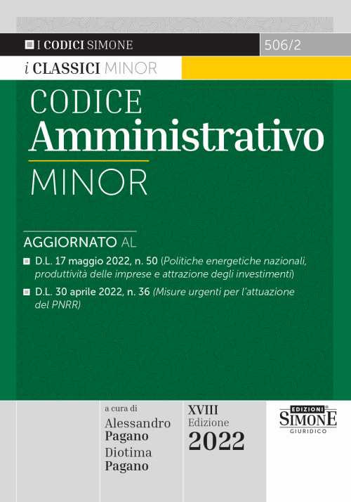 Libri Codice Amministrativo Minor NUOVO SIGILLATO, EDIZIONE DEL 05/07/2022 SUBITO DISPONIBILE