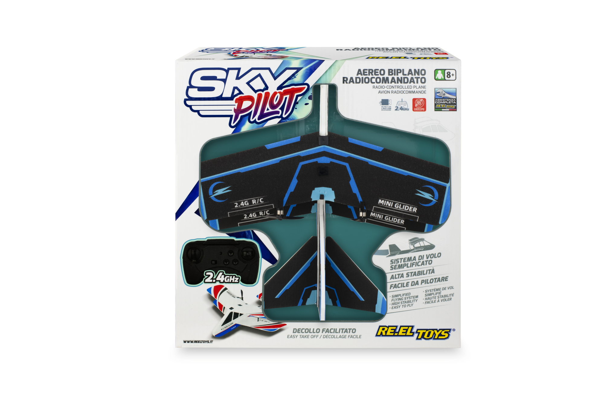Merchandising Reel Toys: Sky Pilot - Rc Airplane 2.4 Ghz With Lights. Very Easy Flight NUOVO SIGILLATO, EDIZIONE DEL 21/09/2022 SUBITO DISPONIBILE