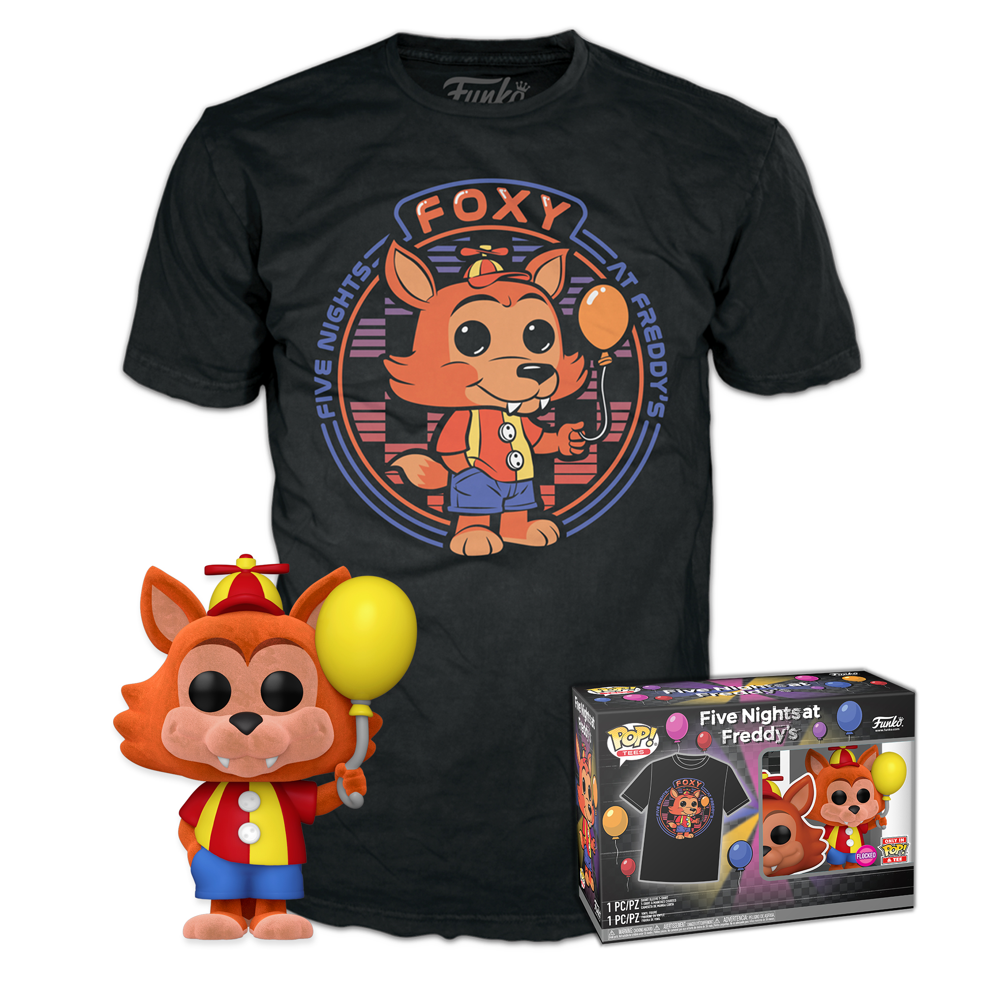 Merchandising Five Nights At Freddy's: Funko Pop! & Tee - Security Breach - Balloon Foxy (Tg. L) NUOVO SIGILLATO, EDIZIONE DEL 19/04/2023 SUBITO DISPONIBILE