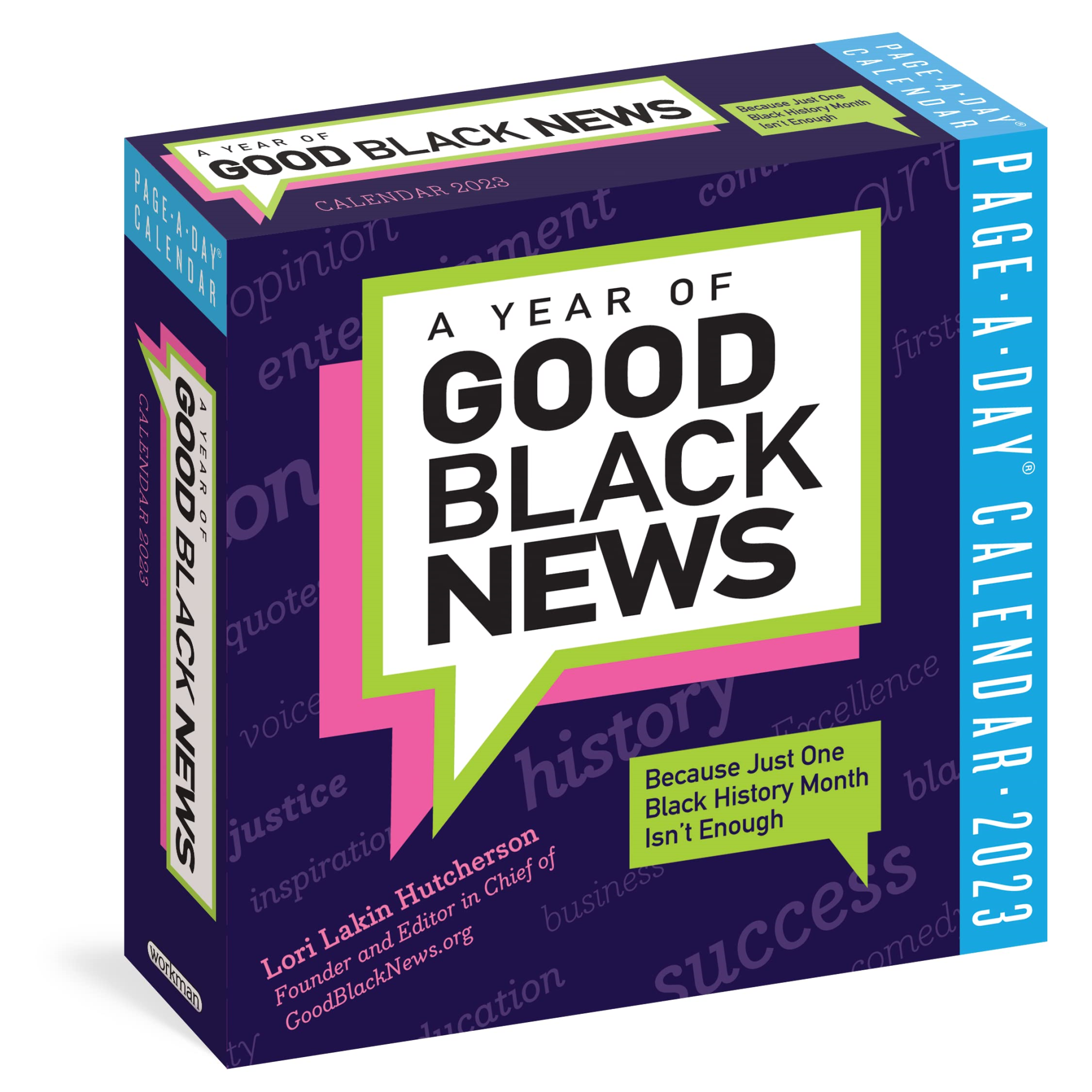 Calendari Workman Calendars - A Year Of Good Black News Page-A-Day 2023 NUOVO SIGILLATO, EDIZIONE DEL 31/10/2022 SUBITO DISPONIBILE
