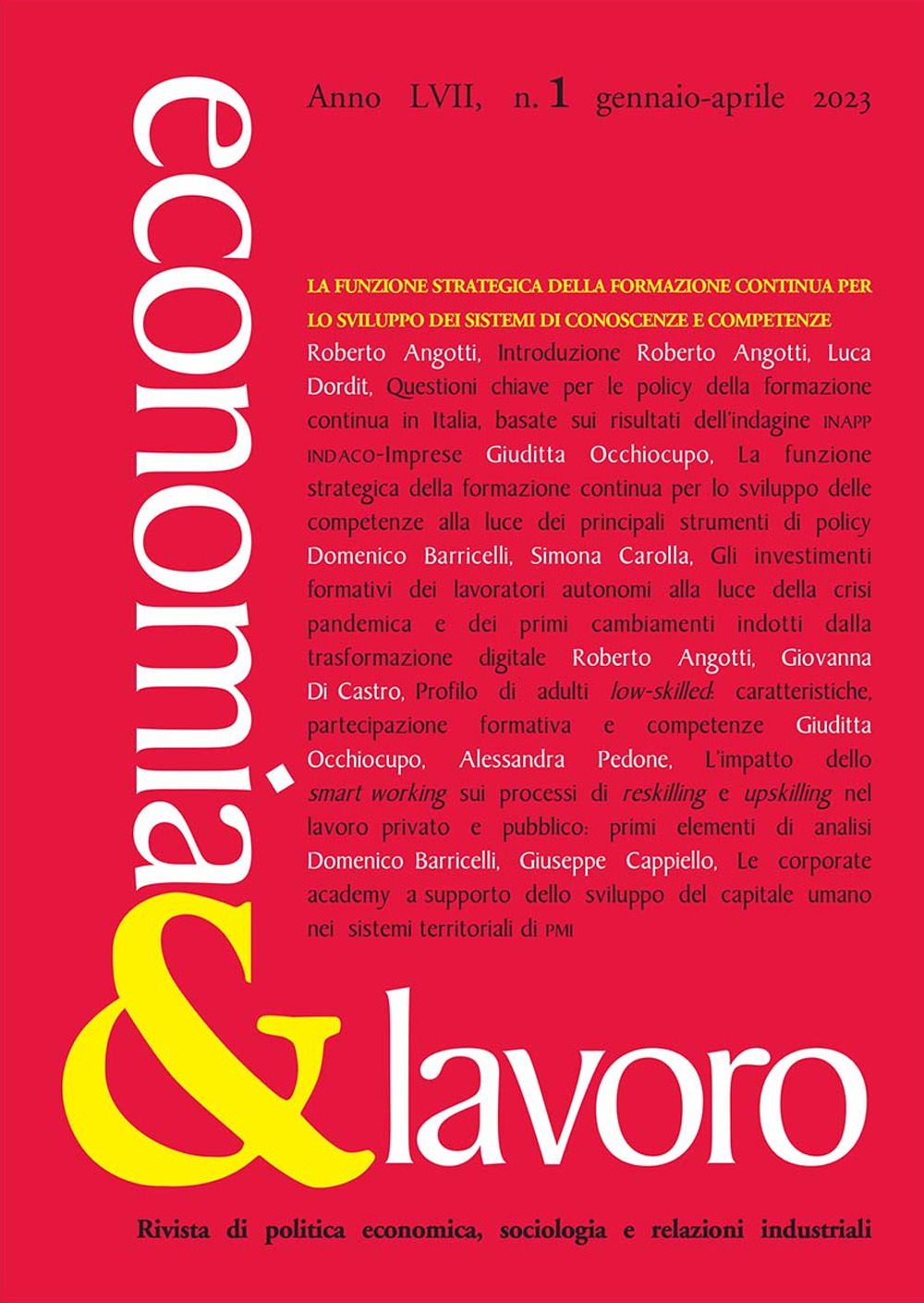 Libri Economia & Lavoro (2023) Vol 01 NUOVO SIGILLATO, EDIZIONE DEL 24/11/2023 SUBITO DISPONIBILE