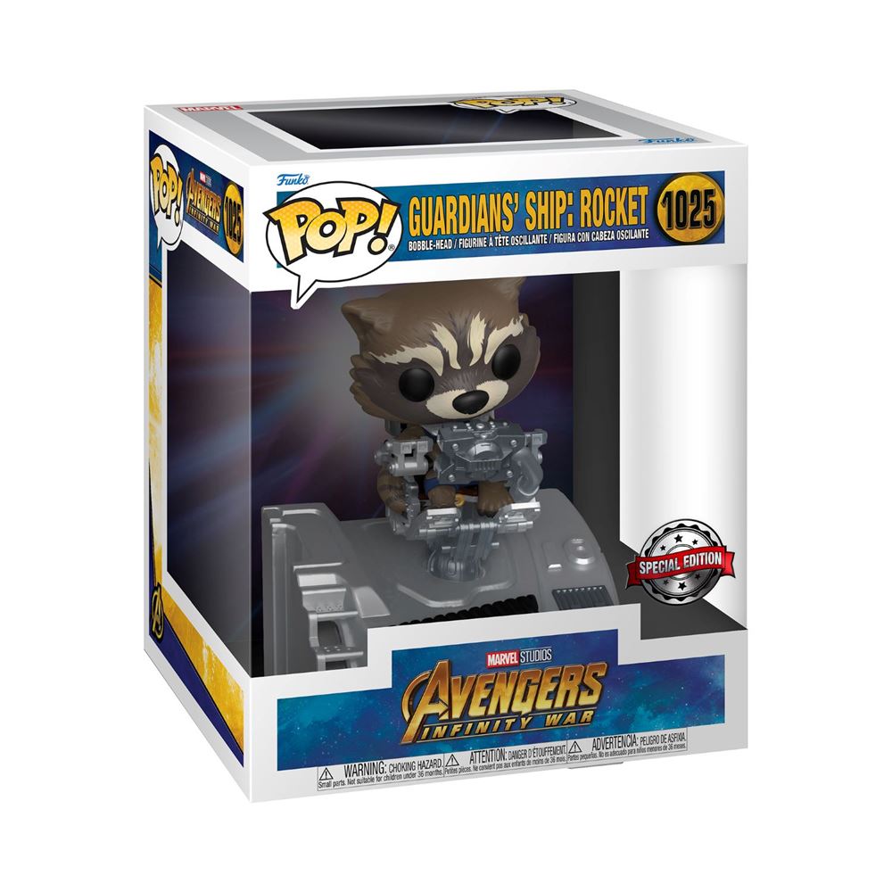 Pop Deluxe: Marvel - Guardians Of The Galaxy Ship - Rocket Raccoon - Avengers Infinity War - Figura in Vinile da Collezione - Idea Regalo - Merchandising Ufficiale - Movies Fans