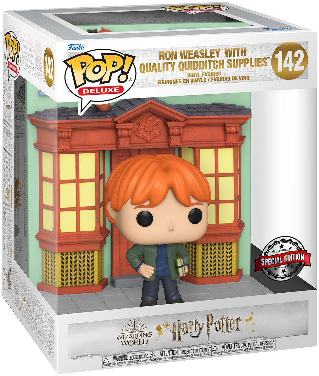 Merchandising Harry Potter:  Pop Deluxe - Ron Weasley Quality Quidditch Supplies Vinyl Figure 142 NUOVO SIGILLATO EDIZIONE DEL SUBITO DISPONIBILE