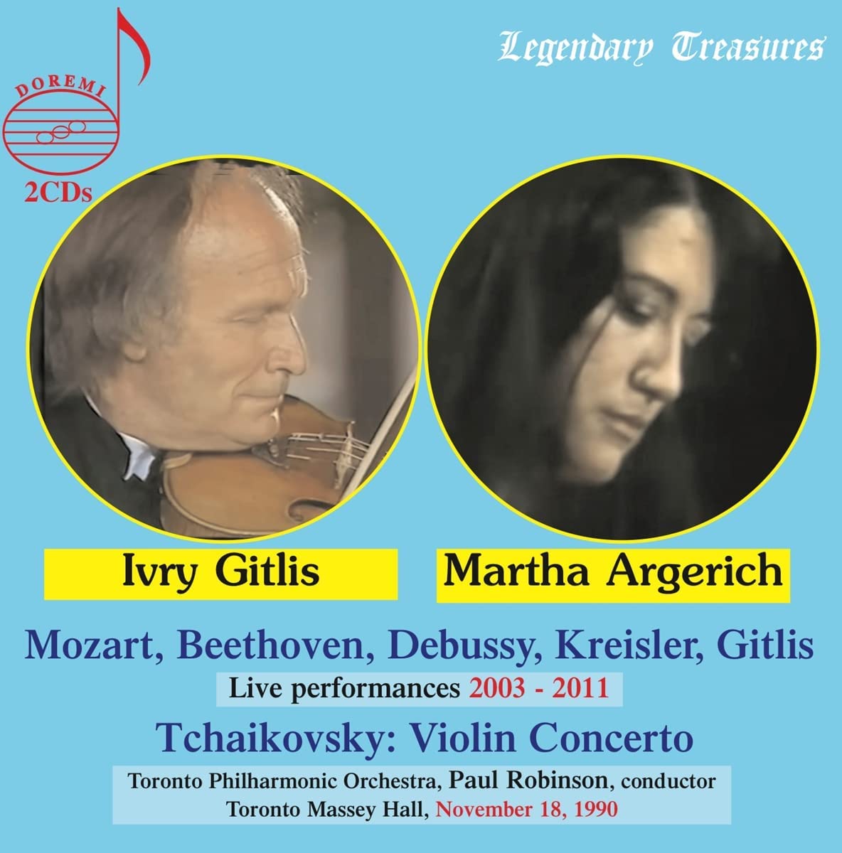 Audio Cd Martha Argerich & Ivry Gitlis: Live - Mozart, Beethoven, Debussy, Kreisler, Gitlis, Tchaikovsky (2 Cd) NUOVO SIGILLATO, EDIZIONE DEL 30/01/2023 SUBITO DISPONIBILE