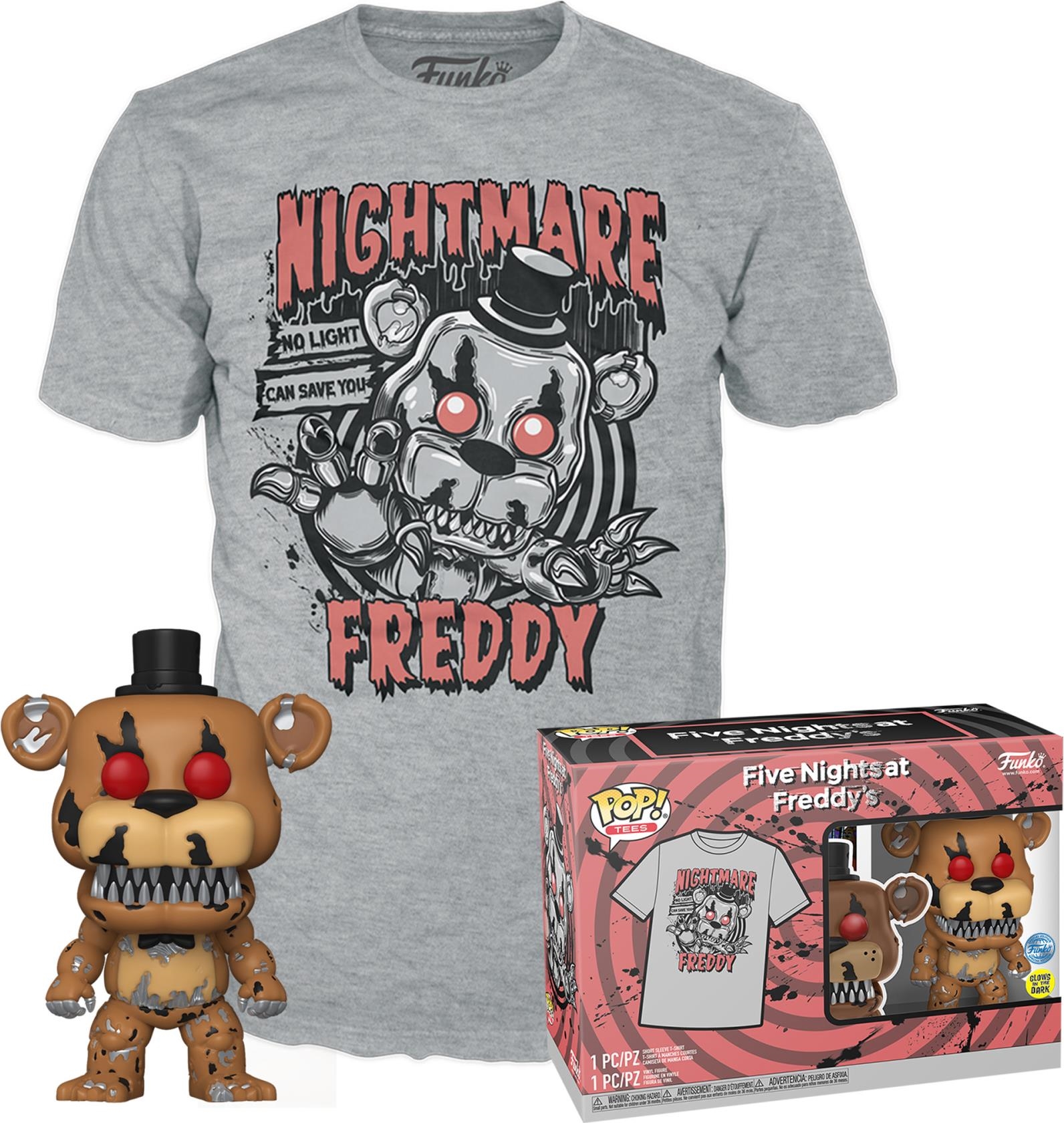 Merchandising Five Nights At Freddy's: Funko Pop & Tee - Nightmare Freddy (T-Shirt Unisex Tg. S) NUOVO SIGILLATO, EDIZIONE DEL 04/10/2023 SUBITO DISPONIBILE