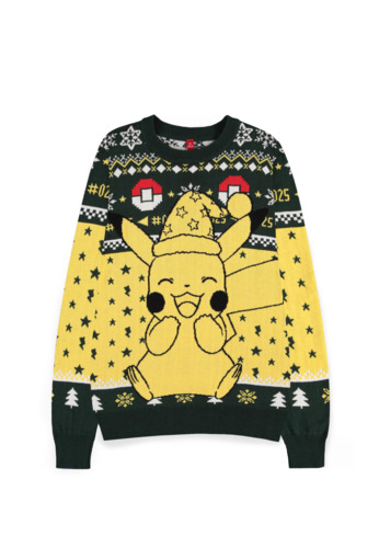 Abbigliamento Pokemon: Pikachu Christmas - Multicolor Maglione Tg. S NUOVO SIGILLATO EDIZIONE DEL SUBITO DISPONIBILE unisex