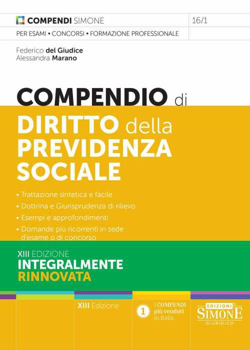 Libri Del Giudice Federico / Alessandra Marano - Compendio Di Diritto Della Previdenza Sociale NUOVO SIGILLATO, EDIZIONE DEL 11/04/2023 SUBITO DISPONIBILE